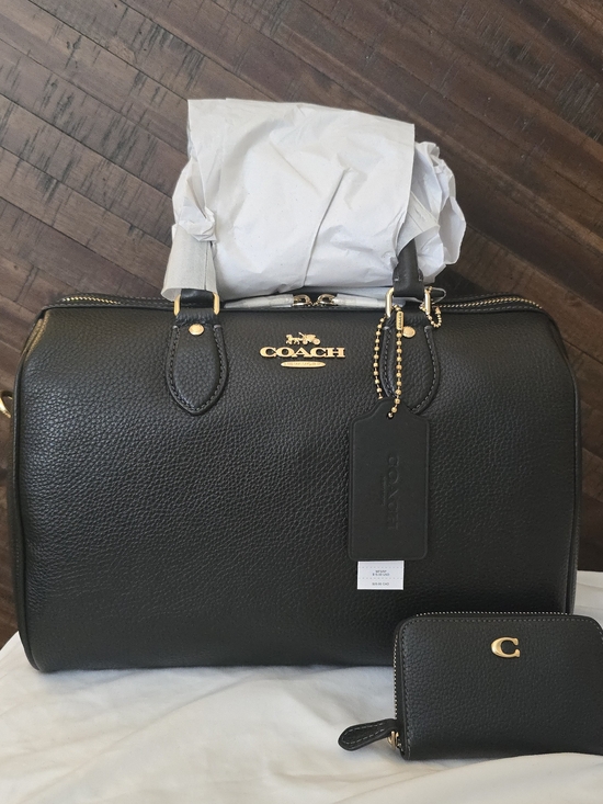 Coach Handbags - COACH ROWAN Black Leather Satchel Bag ONLY